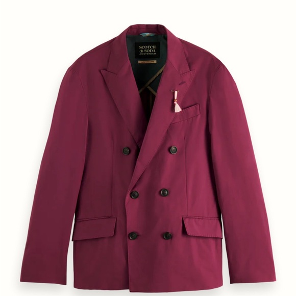SALE! NWT Scotch & Soda Lightweight Double-Breasted Blazer - Picture 5 of 6